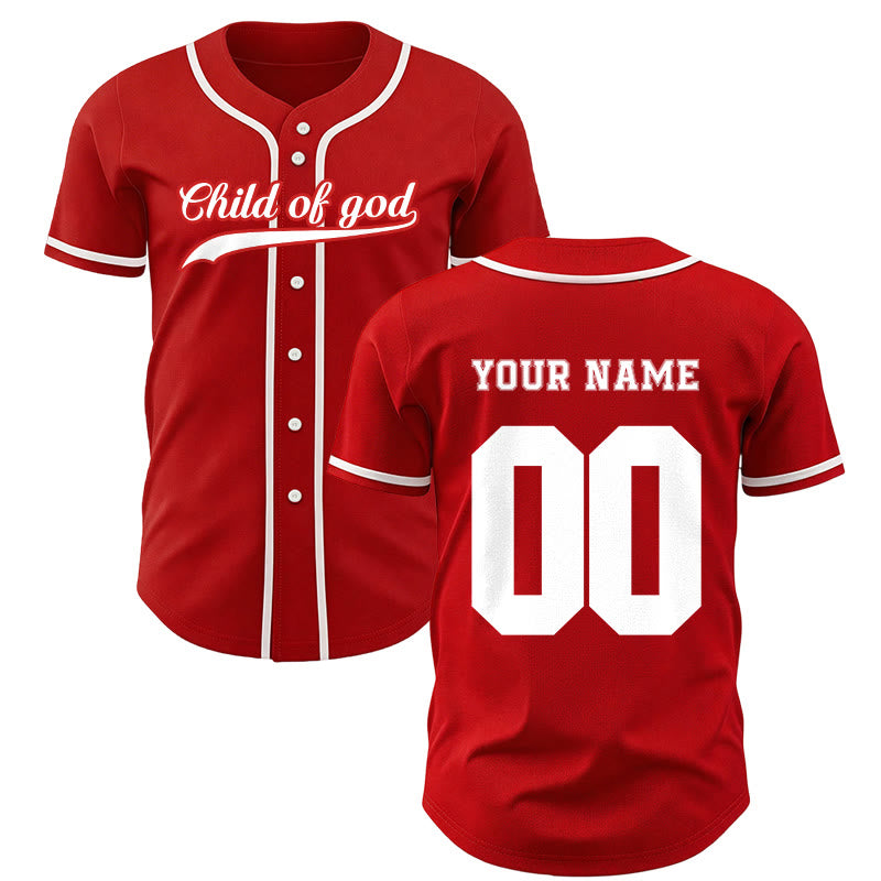 Christianartworkshop Child Of God Custom Name Number Unisex Baseball Jersey - Red - 5XL - Name & Number Customized - image 22