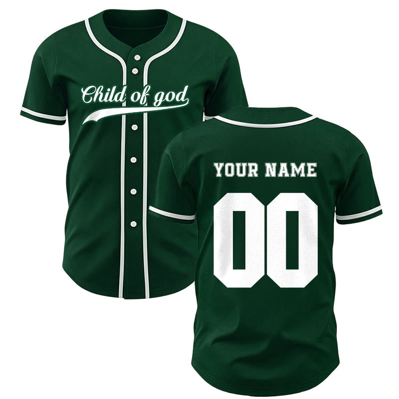 Christianartworkshop Child Of God Custom Name Number Unisex Baseball Jersey - Green - 5XL - Name & Number Customized - image 50