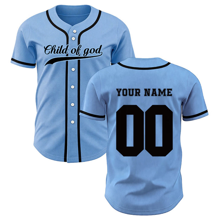 Christianartworkshop Child Of God Custom Name Number Unisex Baseball Jersey - Blue - 5XL - Name & Number Customized - image 43