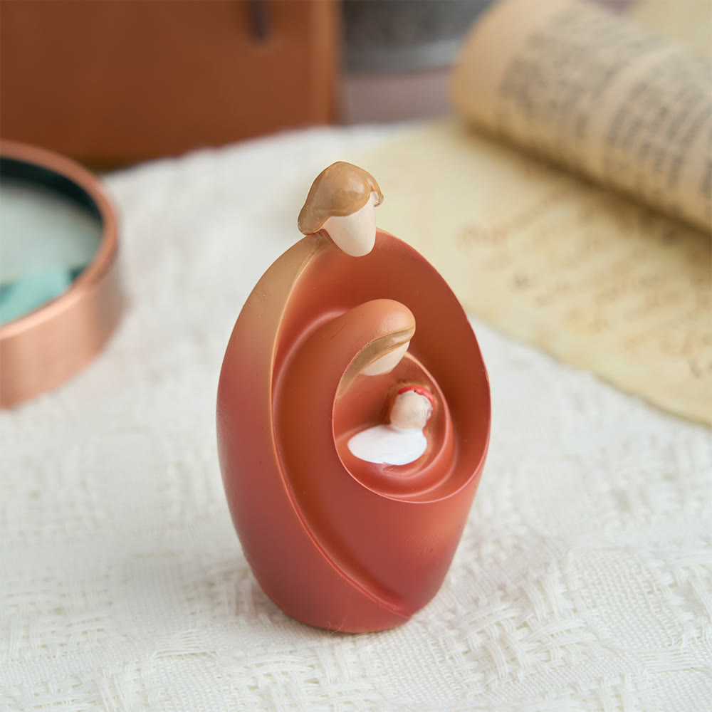 Christianartworkshop Minimalist Holy Family Nativity Desktop Ornament: Sacred Symbol Of Holy Love & Grace - image 3