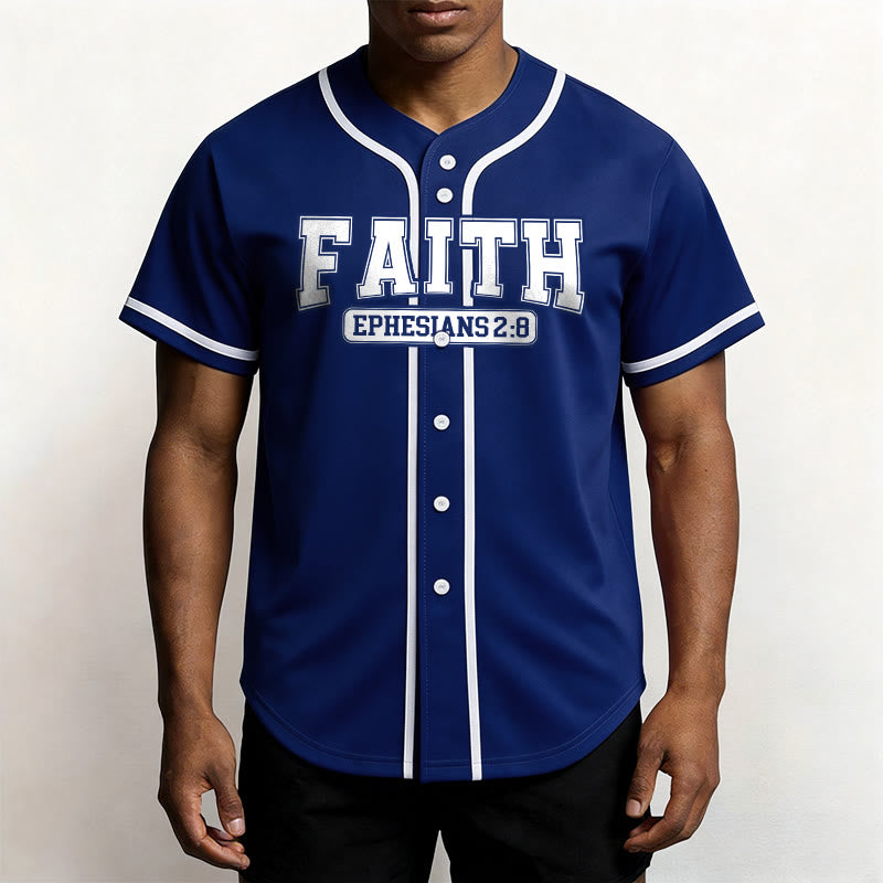 Christianartworkshop Faith Ephesians 2:8 Custom Name Number Baseball Jersey - image 2