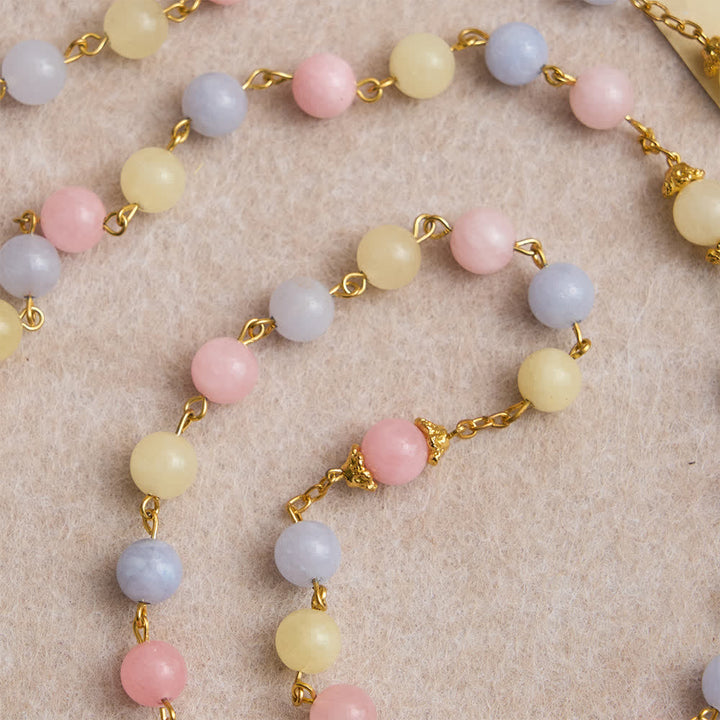Christianartworkshop Pastel Morganite Beads Rosary with Sparkling Crucifix & Our Lady - image 8