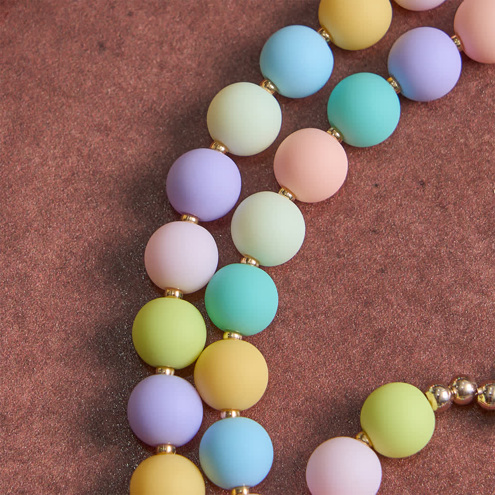 Christianartworkshop Multicolor Pastel Rosary with Golden Star Spacers & Our Lady Heart Locket - image 6