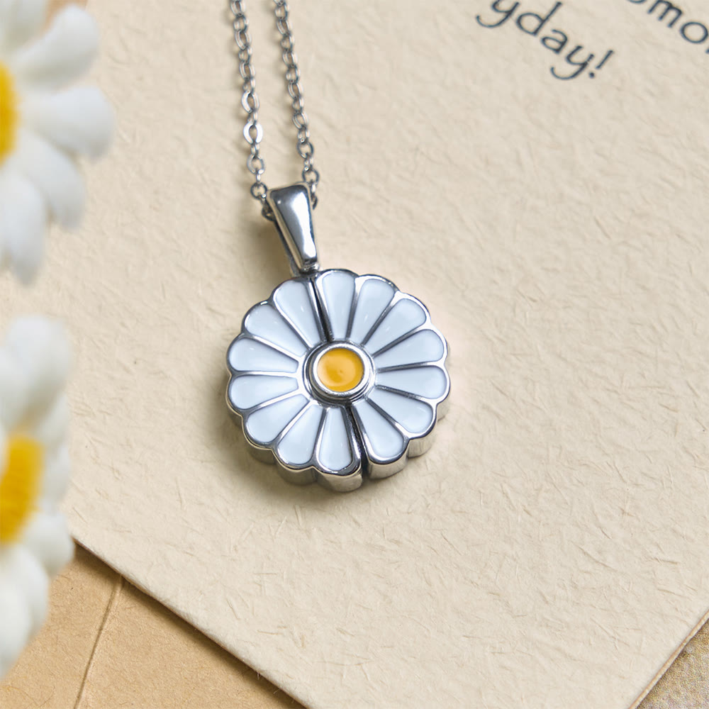 Christianartworkshop Openable Daisy Necklace With God All Things Are Possible Engraving - Silver - image 4