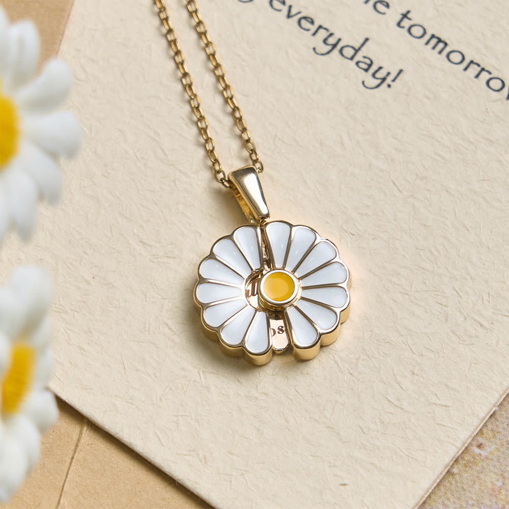Christianartworkshop Openable Daisy Necklace With God All Things Are Possible Engraving - Golden - image 3