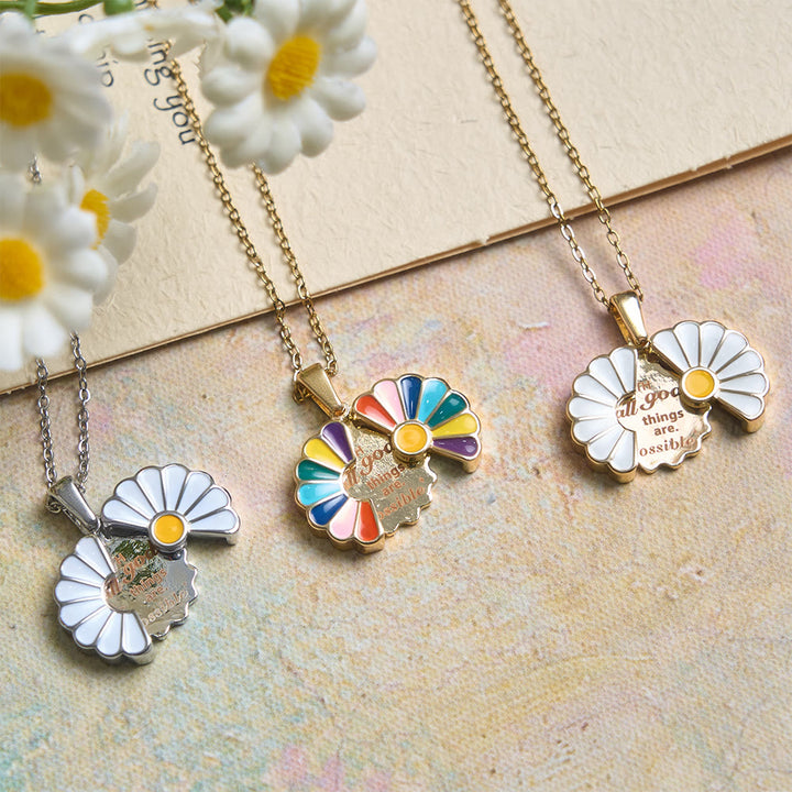 Christianartworkshop Openable Daisy Necklace With God All Things Are Possible Engraving - image 2