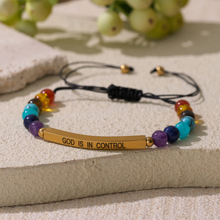 Christianartworkshop Adjustable Natural Stone Faith Bracelet With Scripture Reminder Card - image 2