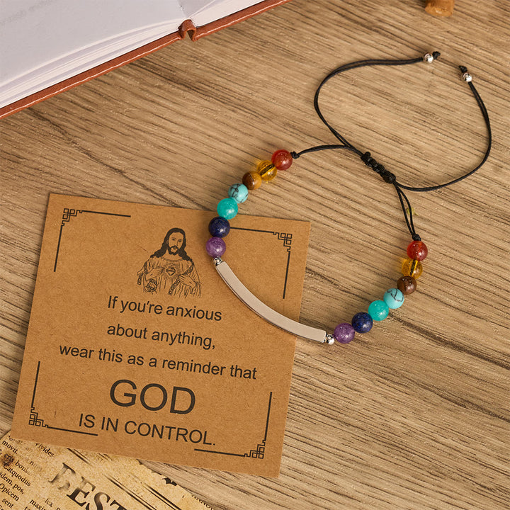 Christianartworkshop Adjustable Natural Stone Faith Bracelet With Scripture Reminder Card - Silver - image 5