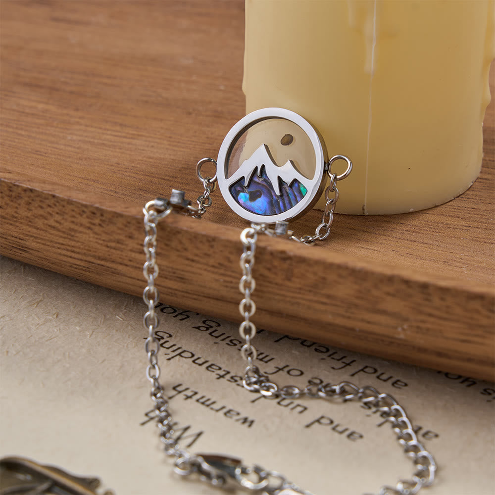 Christianartworkshop Mustard Seed Mountain of Faith Bracelet: Cross Accent & Abalone Shell Charm - image 1