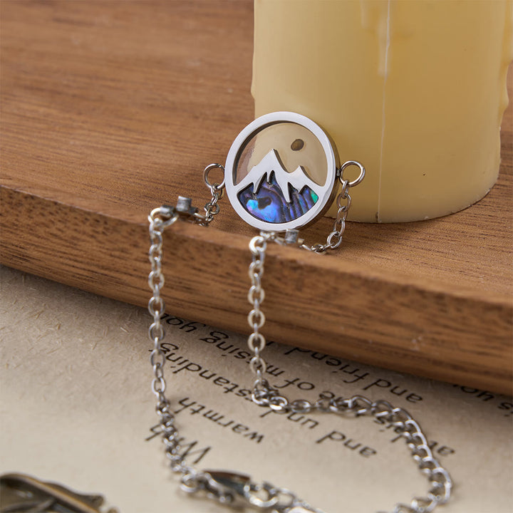 Christianartworkshop Mustard Seed Mountain of Faith Bracelet: Cross Accent & Abalone Shell Charm - image 1