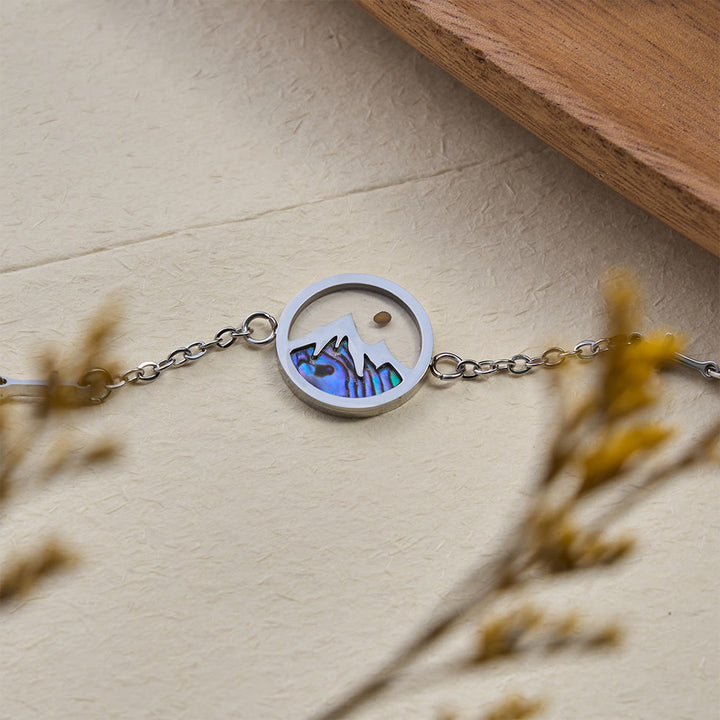 Christianartworkshop Mustard Seed Mountain of Faith Bracelet: Cross Accent & Abalone Shell Charm - image 4