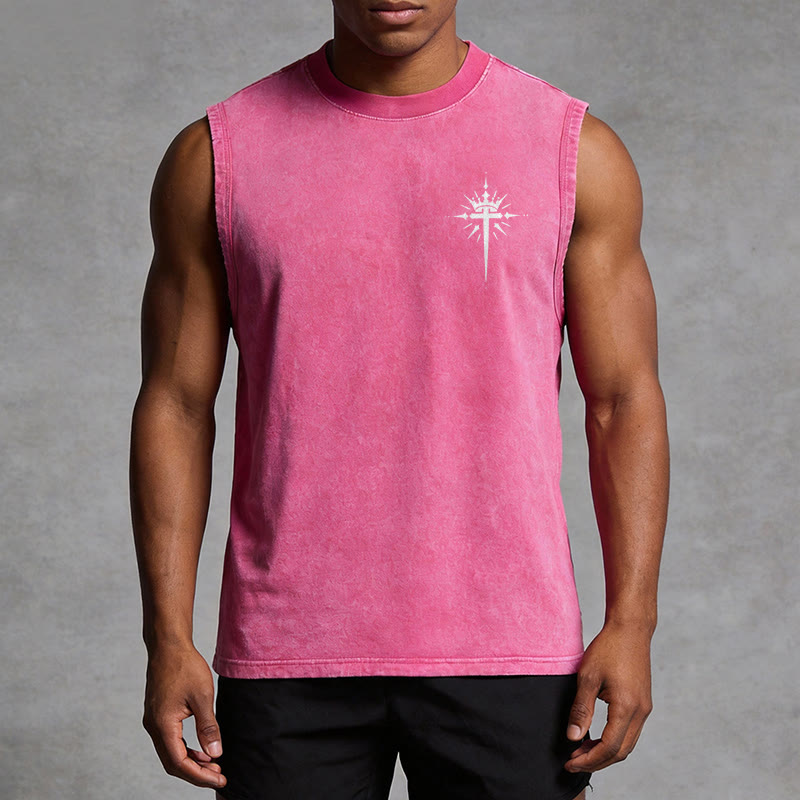 Christianartworkshop Man of God John 3:16 Unisex Washed Tank Top - image 2