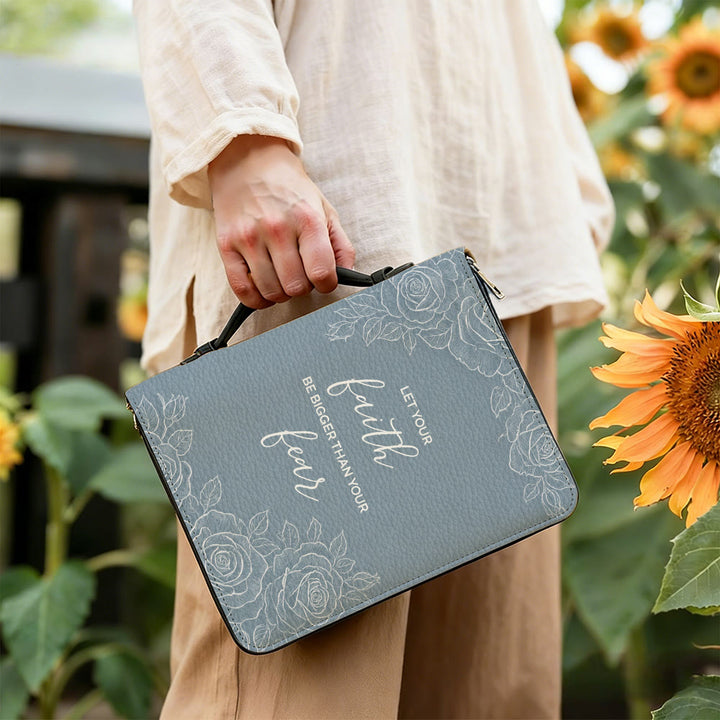 Christianartworkshop Let Your Faith Be Bigger Than Your Fear Floral Bible Cover - image 4