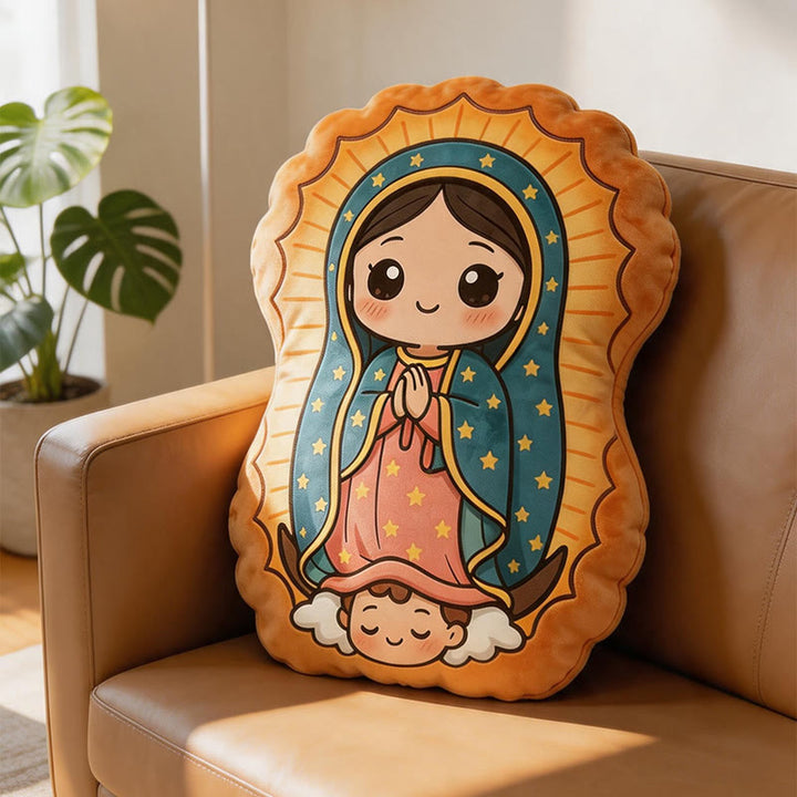 Christianartworkshop Cute Our Lady of Guadalupe Cartoon Shaped Plush Pillow: Cozy Faith-Inspired Home Decor - image 4