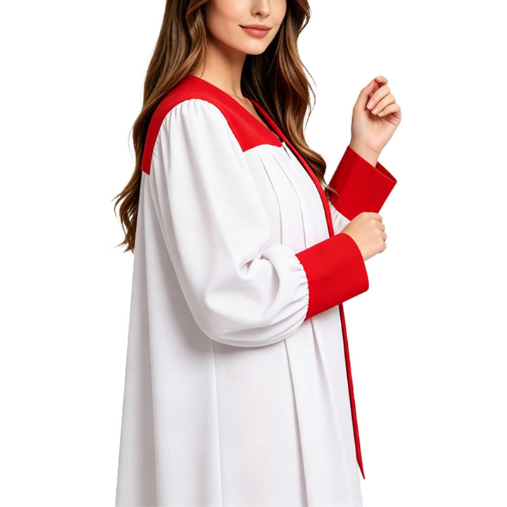 Christianartworkshop Distinctive White Church Clergy Robe with Red Collar & Cross Emblem - image 5