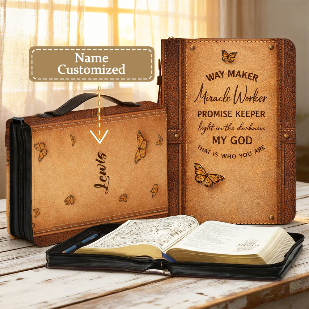 Christianartworkshop Way Maker Miracle Worker Promise Keeper Faithful Bible Cover - 2XL - Name Customized - image 0