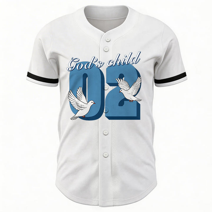 Christianartworkshop God's Child Inspirational Dove & Number Design Baseball Jersey - image 12