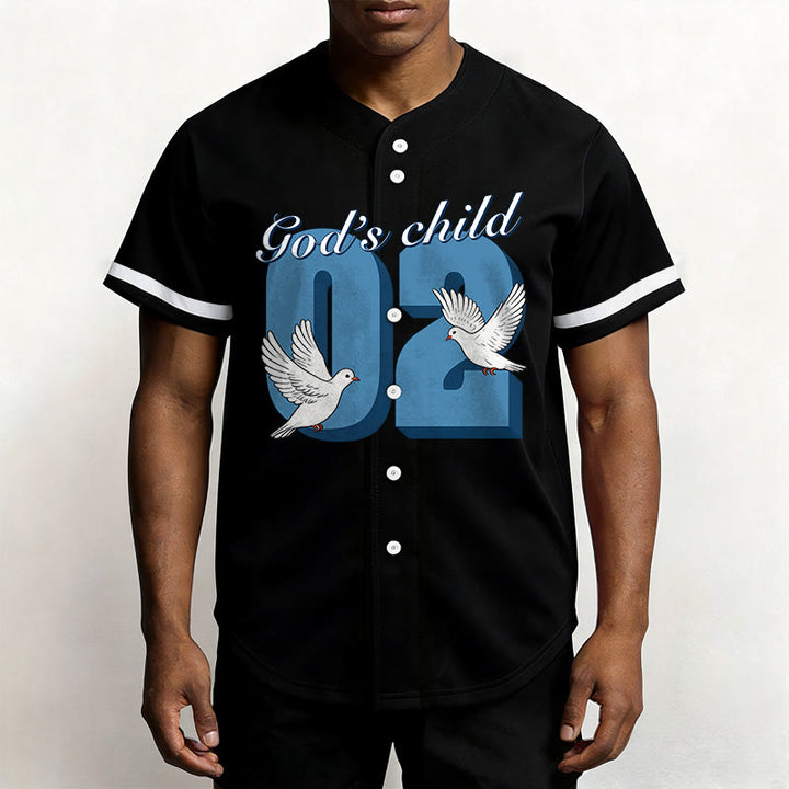 Christianartworkshop God's Child Inspirational Dove & Number Design Baseball Jersey - image 1