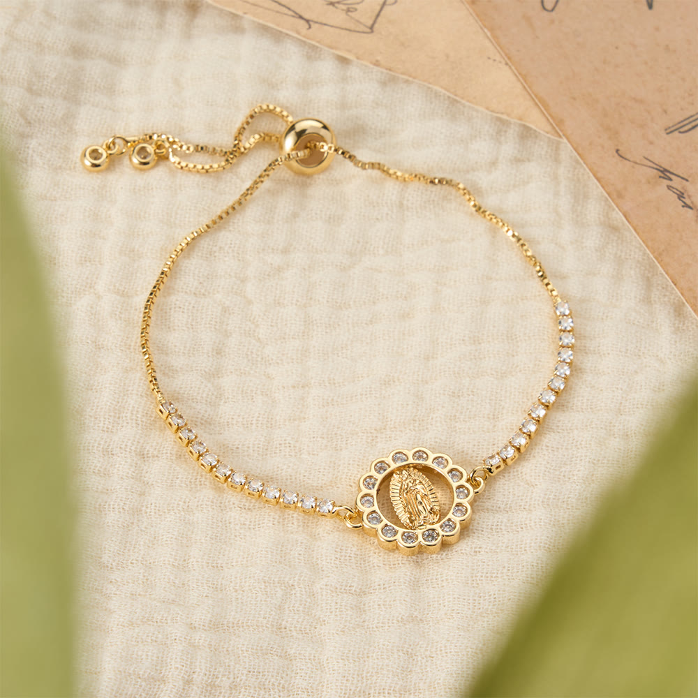 Christianartworkshop Our Lady Centered Adjustable Bolo Bracelet, Symbol of Divine Grace - image 32