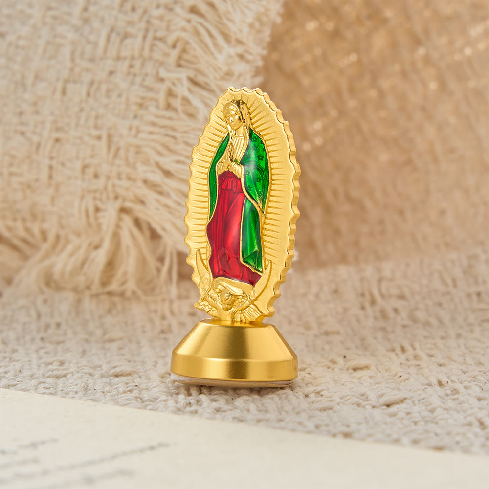 Christianartworkshop Our Lady of Guadalupe Desktop Ornament, Symbol of Divine Grace - Golden Our Lady - image 1