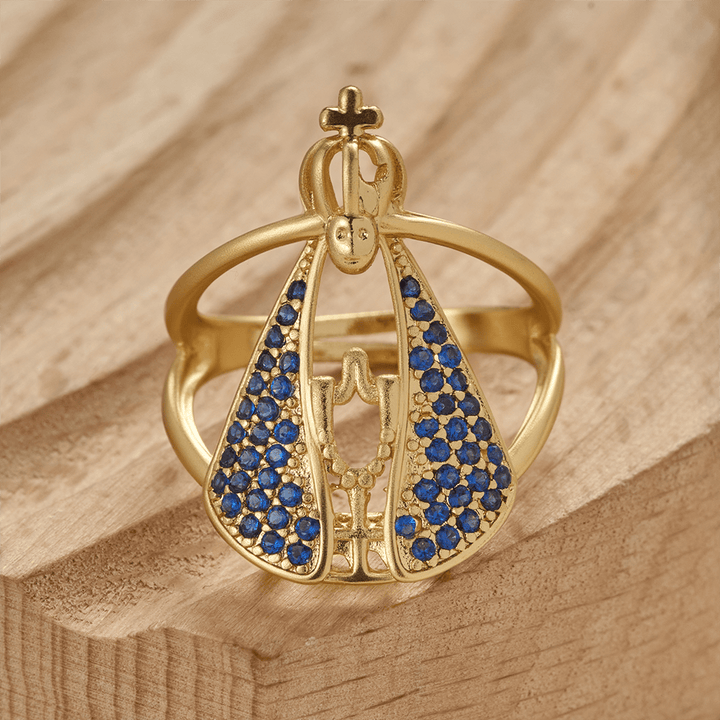 Christianartworkshop Our Lady of Guadalupe Devotional Ring: Emblem of Our Lady Grace & Divine Protection - Suitable for US sizes 6-9 - image 0