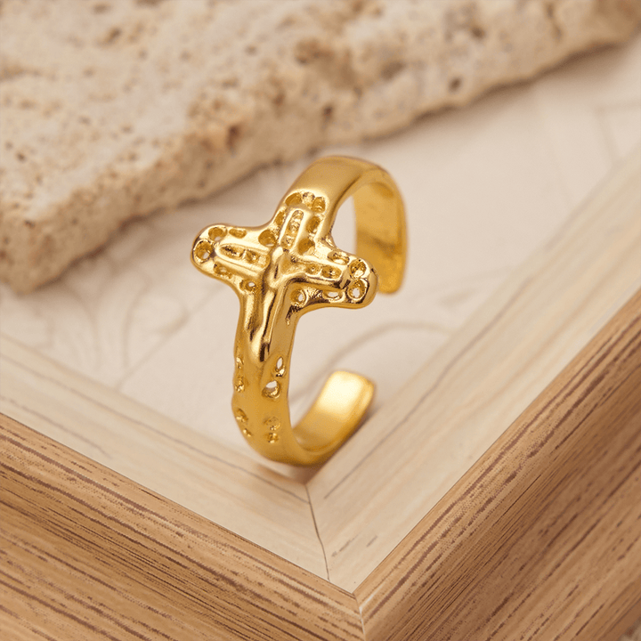 Christianartworkshop Crucifix Devotional Ring: Emblem of Redemption & Unwavering Faith - Suitable for US sizes 6-9 - image 0
