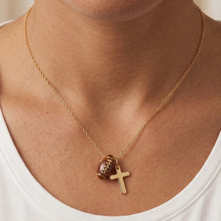 Christianartworkshop Sport Ball & Cross Jewelry Set (Necklace + Bracelet) with Card: A Symbol of Faith and Athletic Passion - image 19