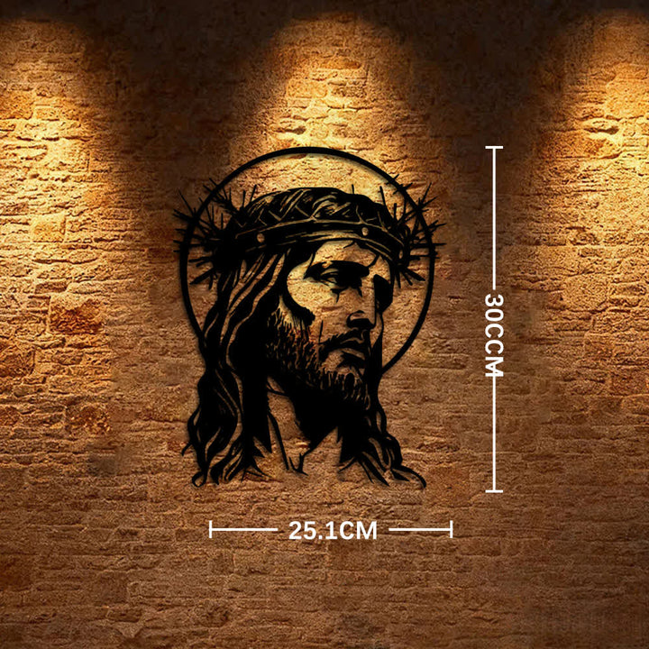 Christianartworkshop Sacred Jesus with Crown of Thorns Metal Wall Decor - 9.88"*11.81"*0.04''/25.1cm*30cm*0.1cm - image 8