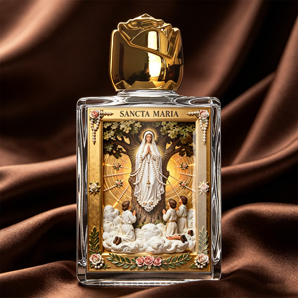 Christianartworkshop Catholic Icon Square Holy Water Bottle: Fragrance Bottle with Sacred Images - Our Lady of Fátima - image 7