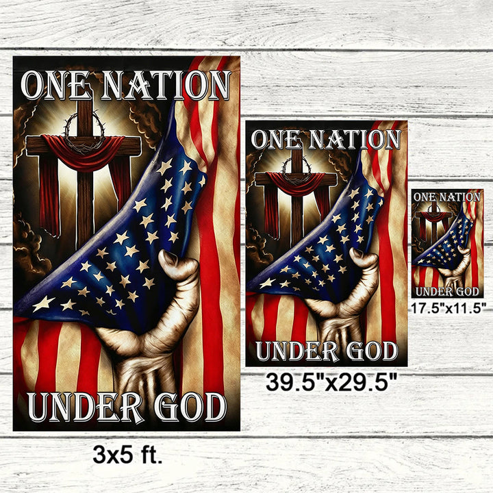 Christianartworkshop One Nation Under God Cross & American Flag Garden Flag: A Token of Faith & Patriotism - image 5