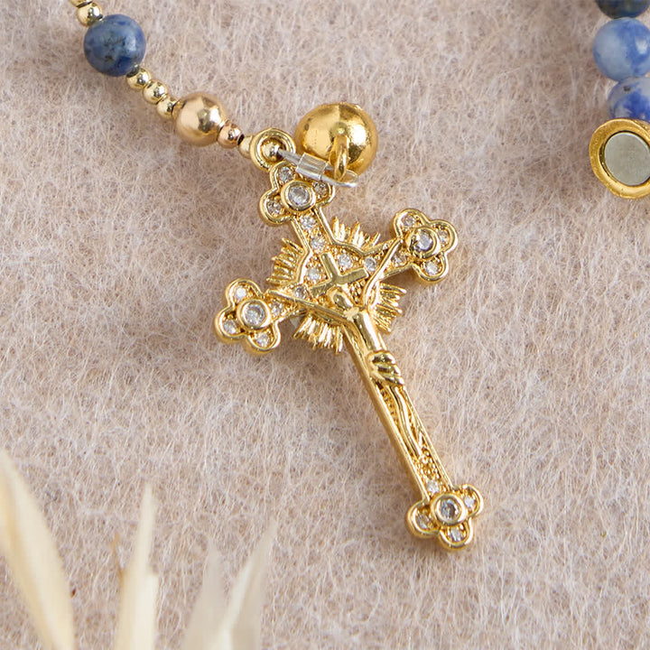 Christianartworkshop Magnetic Strawberry Agate Rosary Bracelet: Emblem of Divine Grace & Purity - image 16
