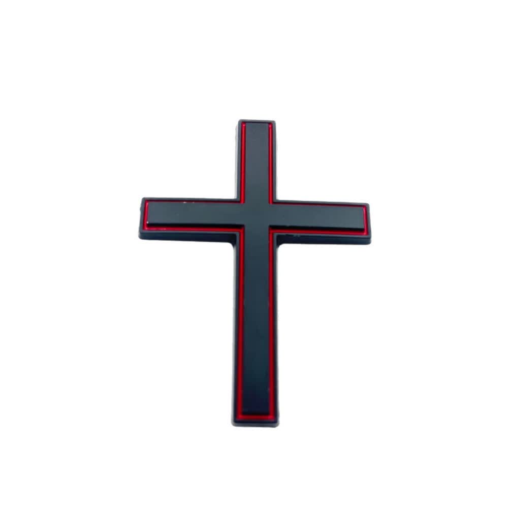 Christianartworkshop Durable Metal Cross Car Decal: Remind of His Quiet Guidance on the Road - Black Red (Set of 4) - image 24
