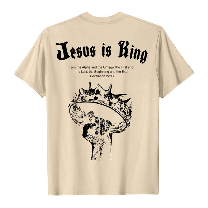 Christianartworkshop Jesus is King T-shirt - Beige - 2XL - image 2