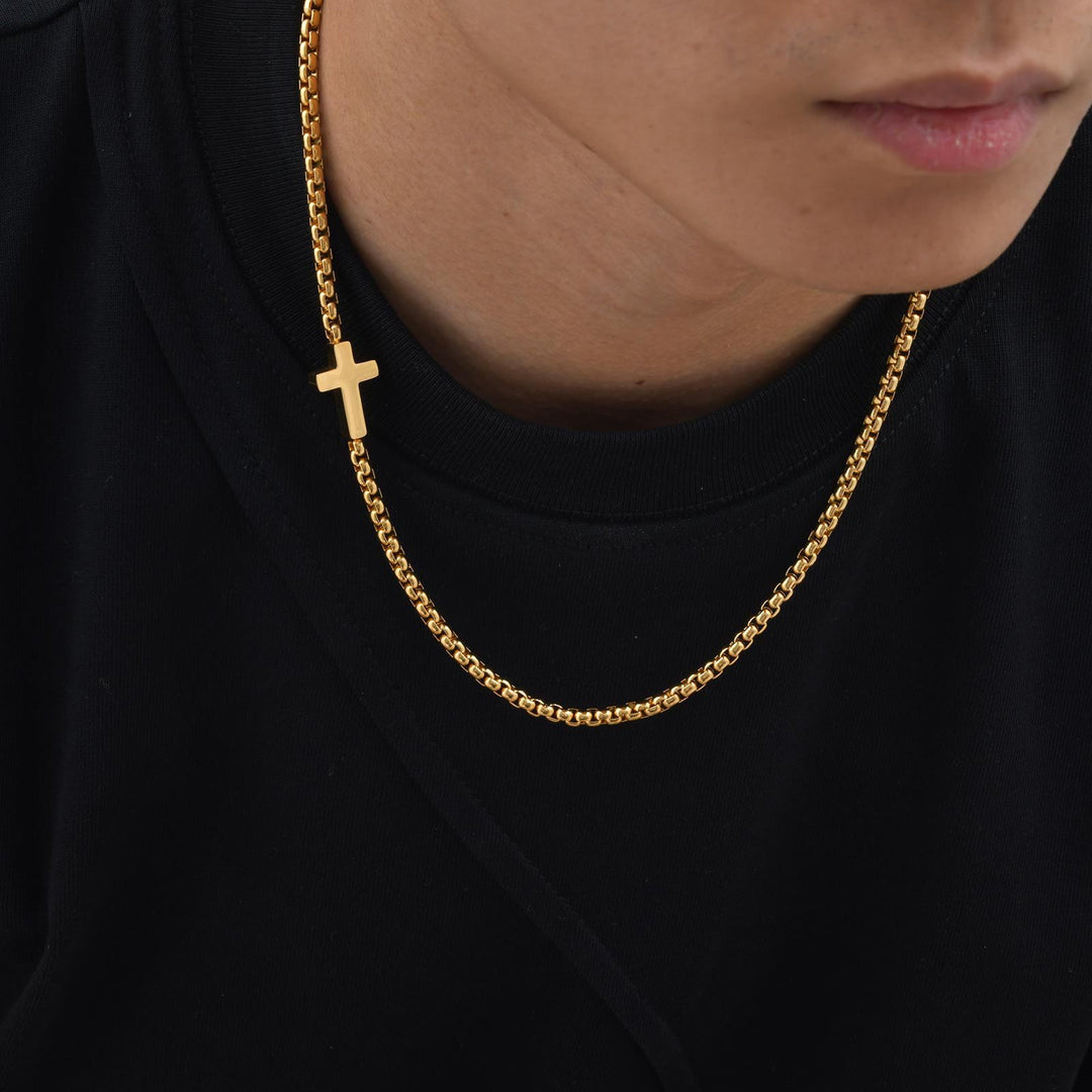 Christianartworkshop Sleek Stainless Steel Cross Necklace with Sideways Pendant: A Reminder of Divine Grace - image 4
