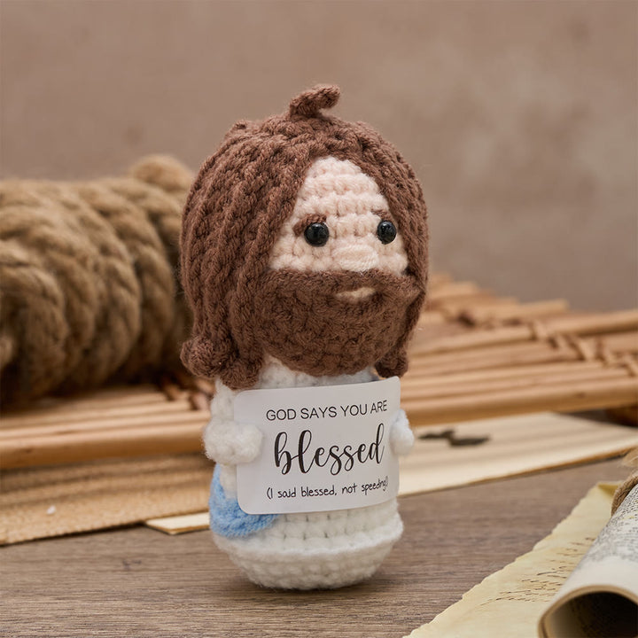 Christianartworkshop Crochet Jesus Doll with Blessing Card: Emblem of Divine Affirmation & Comfort - image 4