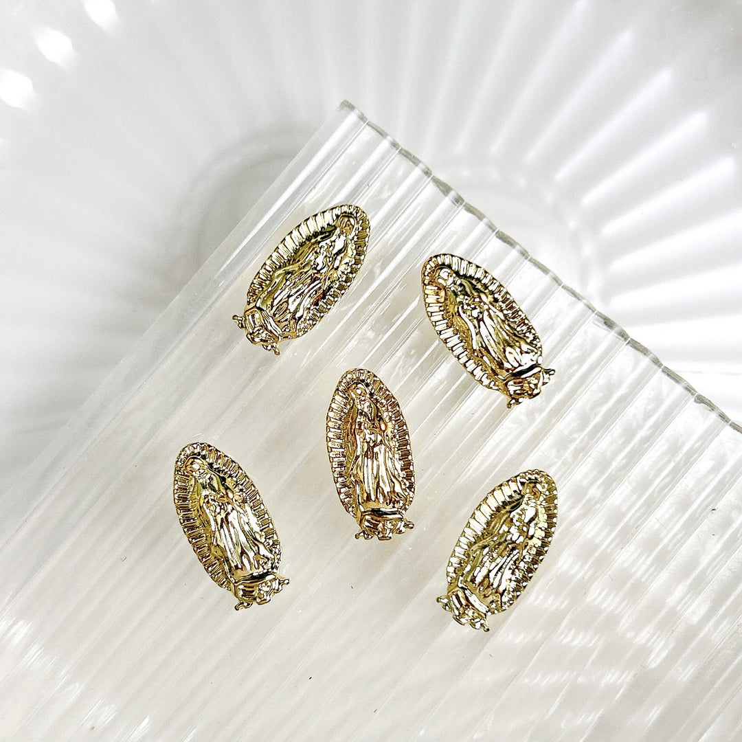 Christianartworkshop Our Lady of Guadalupe Enamel Nail Art Charms: Walk in the Path of Sacred Style - Golden(A Pack of 10 pcs) - image 2