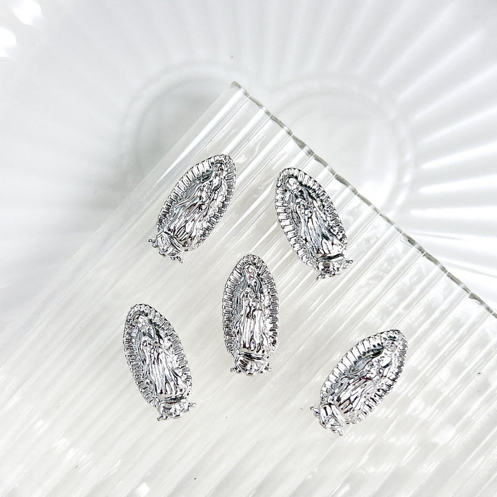 Christianartworkshop Our Lady of Guadalupe Enamel Nail Art Charms: Walk in the Path of Sacred Style - Silver(A Pack of 10 pcs) - image 1