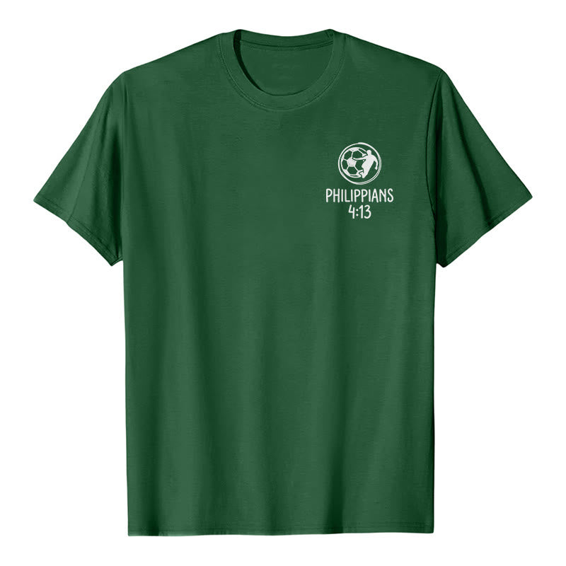 Christianartworkshop Philippians 4:13 Soccer Cross Premium Short Sleeve T-Shirt - image 19