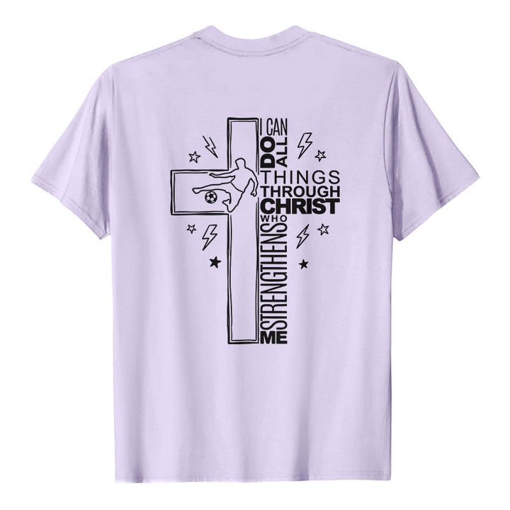 Christianartworkshop Philippians 4:13 Soccer Cross Premium Short Sleeve T-Shirt - image 14