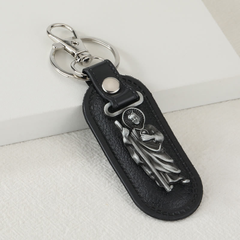 Christianartworkshop Our Lady of Guadalupe Devotional Keychain: Emblem of Marian Grace & Spiritual Protection - Black Robe & St. Jude - image 11
