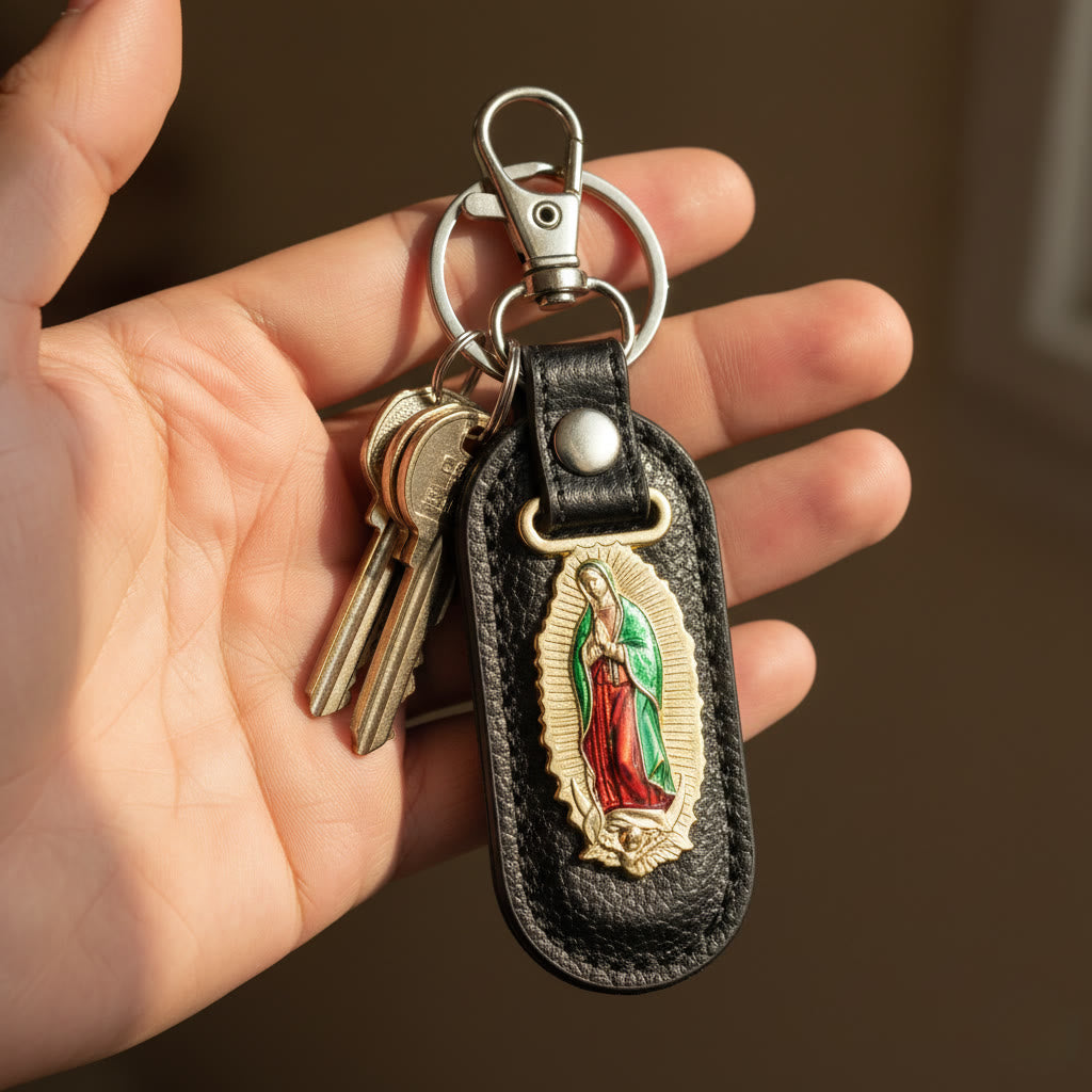 Christianartworkshop Our Lady of Guadalupe Devotional Keychain: Emblem of Marian Grace & Spiritual Protection - image 0