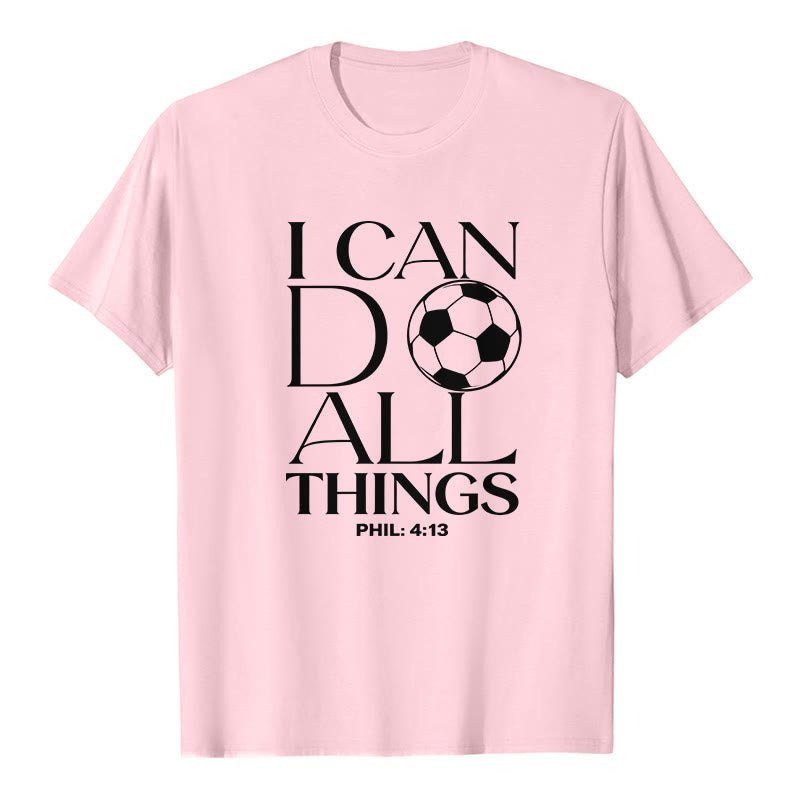Christianartworkshop  Phil 4:13 I Can Do All Things Soccer Premium Short Sleeve T-Shirt - Pink - 2XL - image 3