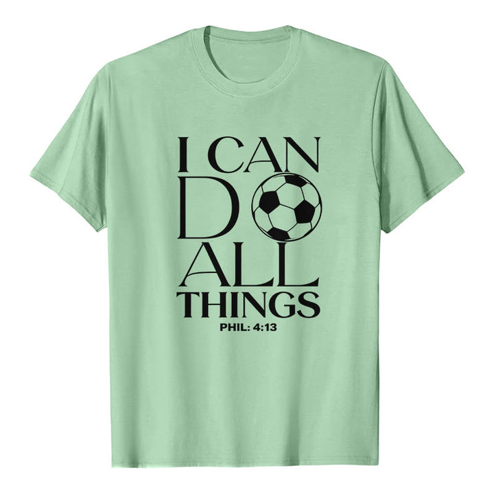 Christianartworkshop  Phil 4:13 I Can Do All Things Soccer Premium Short Sleeve T-Shirt - Light Green - 2XL - image 5