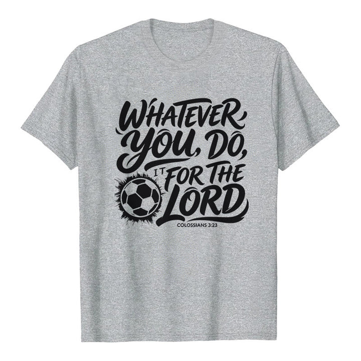 Christianartworkshop Whatever You Do, Do It For The Lord Soccer Verse Premium T-Shirt - Grey - 2XL - image 7