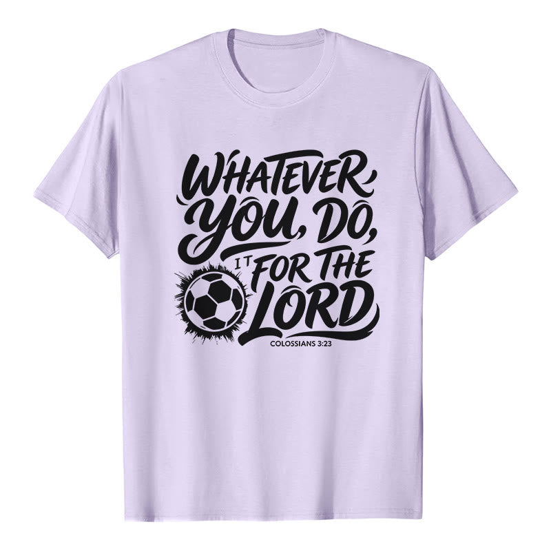 Christianartworkshop Whatever You Do, Do It For The Lord Soccer Verse Premium T-Shirt - Purple - 2XL - image 2