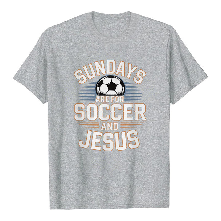 Christianartworkshop Sundays Are For Soccer And Jesus Soccer & Faith Premium T-Shirt - Grey - 2XL - image 8