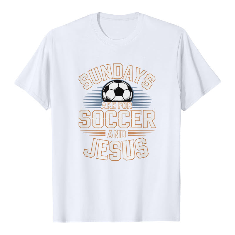 Christianartworkshop Sundays Are For Soccer And Jesus Soccer & Faith Premium T-Shirt - White - 2XL - image 1
