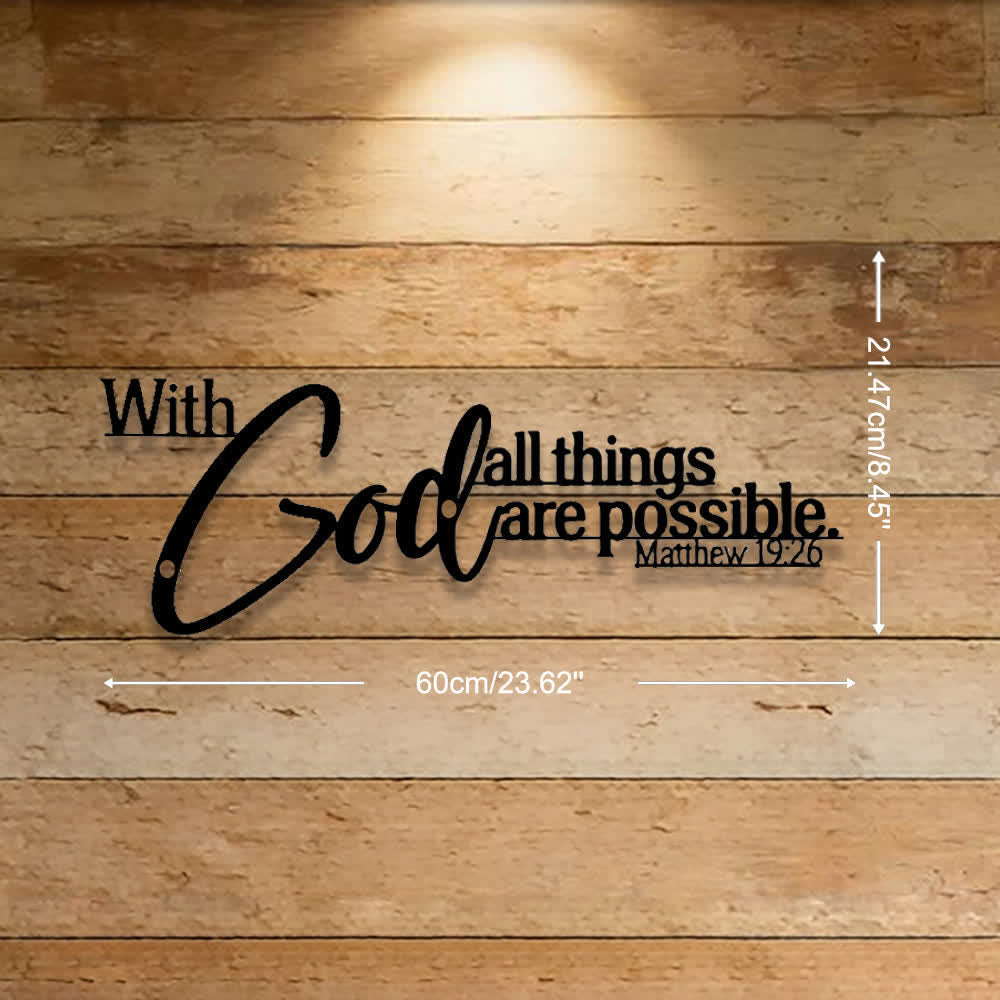 Christianartworkshop Mathew 19:26 Scripture With God All Things Are Possible Metal Wall Decor - 23.62''*8.45''*0.05''/60*21.47*0.12cm - image 8