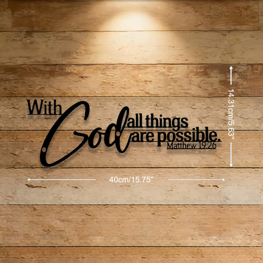 Christianartworkshop Mathew 19:26 Scripture With God All Things Are Possible Metal Wall Decor - 15.75'''*5.63''*0.04''/40*14.31*0.1cm - image 6