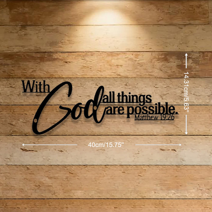 Christianartworkshop Mathew 19:26 Scripture With God All Things Are Possible Metal Wall Decor - 15.75'''*5.63''*0.04''/40*14.31*0.1cm - image 6